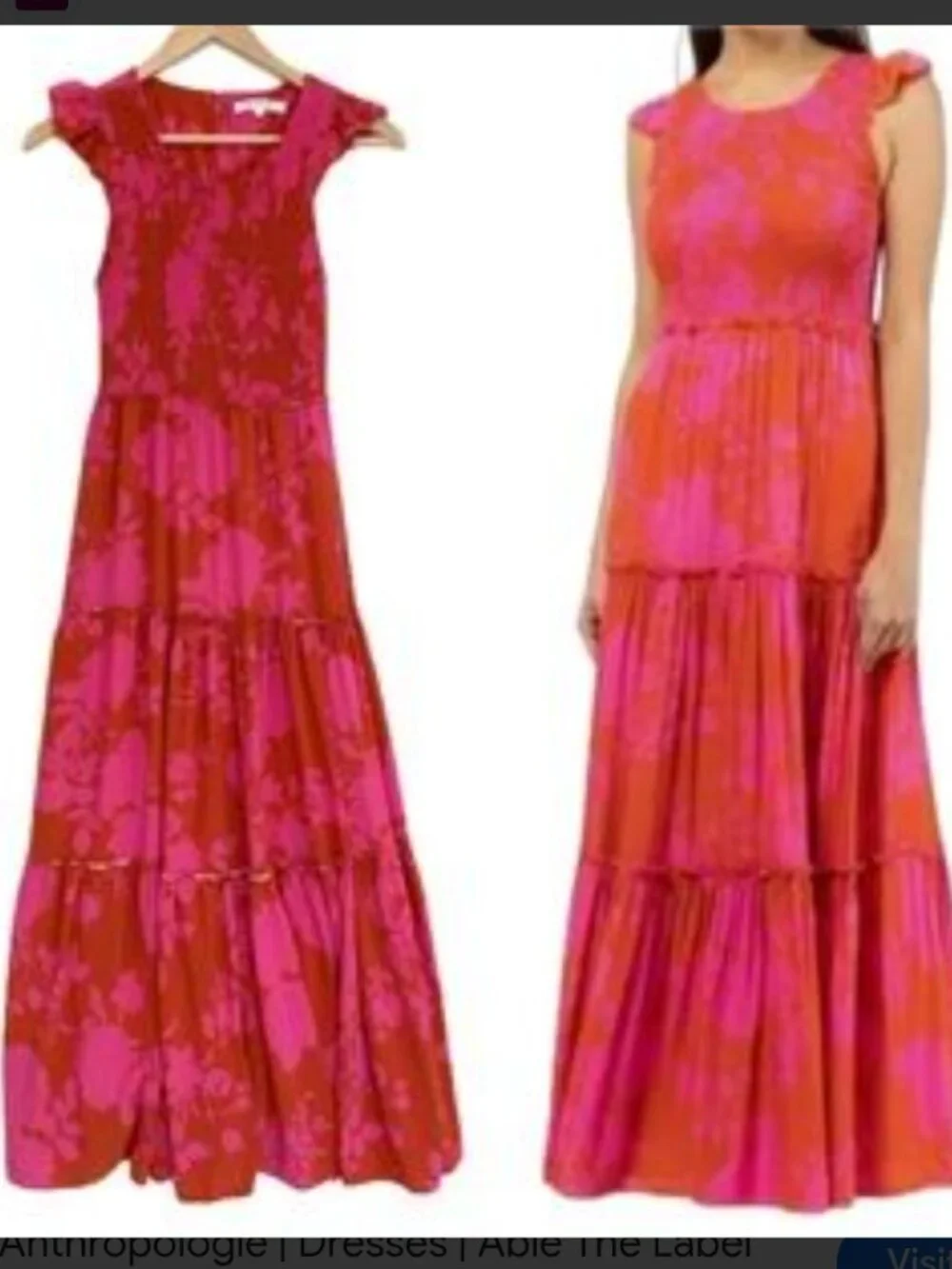 Anthropologie Abel The Label Maxi Dress Sz XSmall Angelica Tiered Ruffle Cottage - Picture 2 of 12